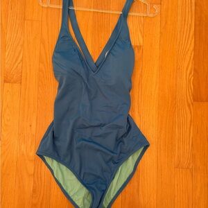 J Crew Blue Strappy One-Piece Swimsuit